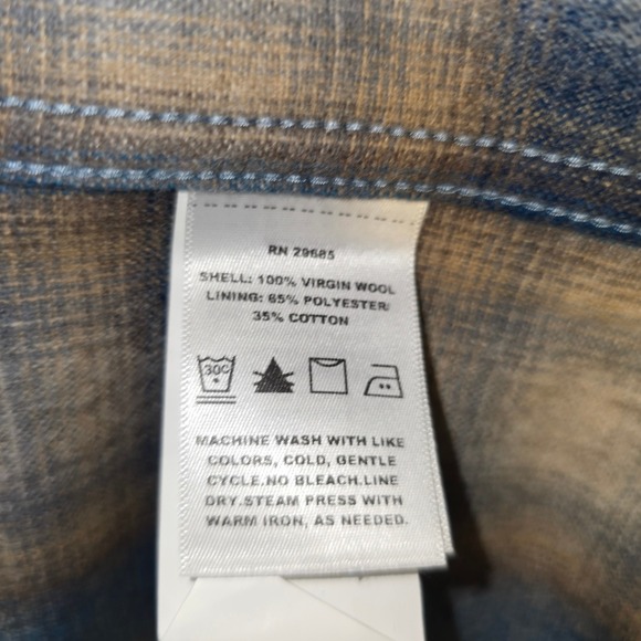 NEW Pendleton Canyon Western Shirt XL Mens Blue Plaid Umatilla Wool Pearl Snap - Picture 5 of 7